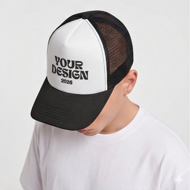 Trucker Cap White Front for Sublimation | Snapback — print-on-demand product