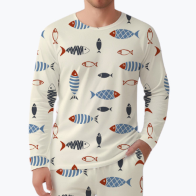 AOP Men's Pyjama longsleeve - Cotton