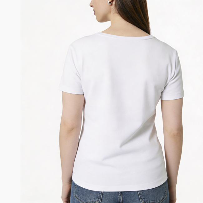 Damski T-shirt z Bawełny Organicznej z Zaokrąglonym Dekoltem | Stanley/Stella Serena STTW173 — produkt print-on-demand