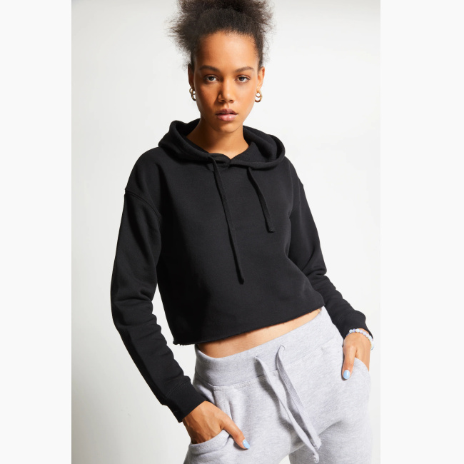Snapwear Print on Demand Women's Relaxed-Fit Cotton Crop Hoodie | Lane Seven LS12000
