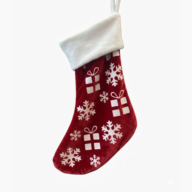 Velvet Christmas Stocking | All-Over Print — print-on-demand product